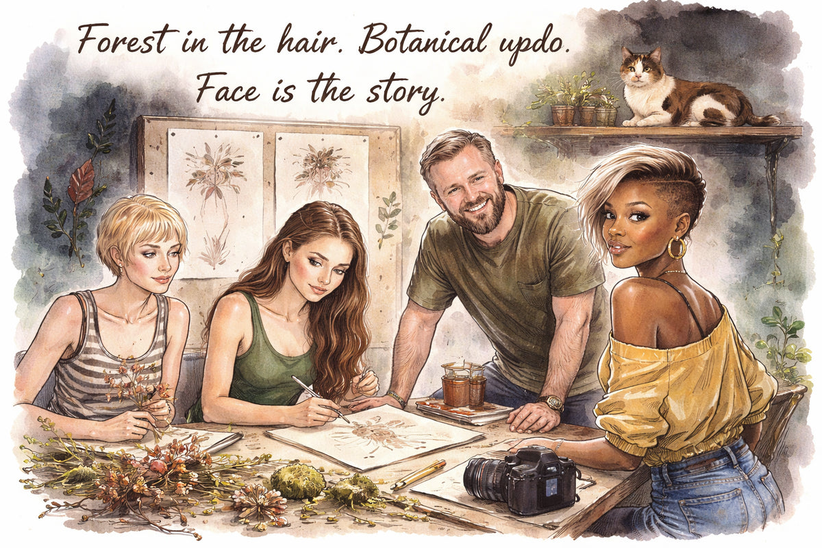 What are the three hairstyle directions that work for Enchanted Forest?