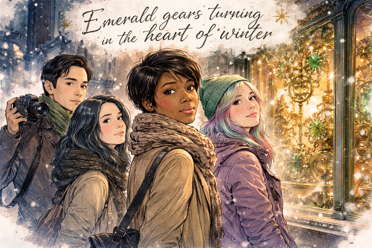 Emerald gears turning in the heart of winter
