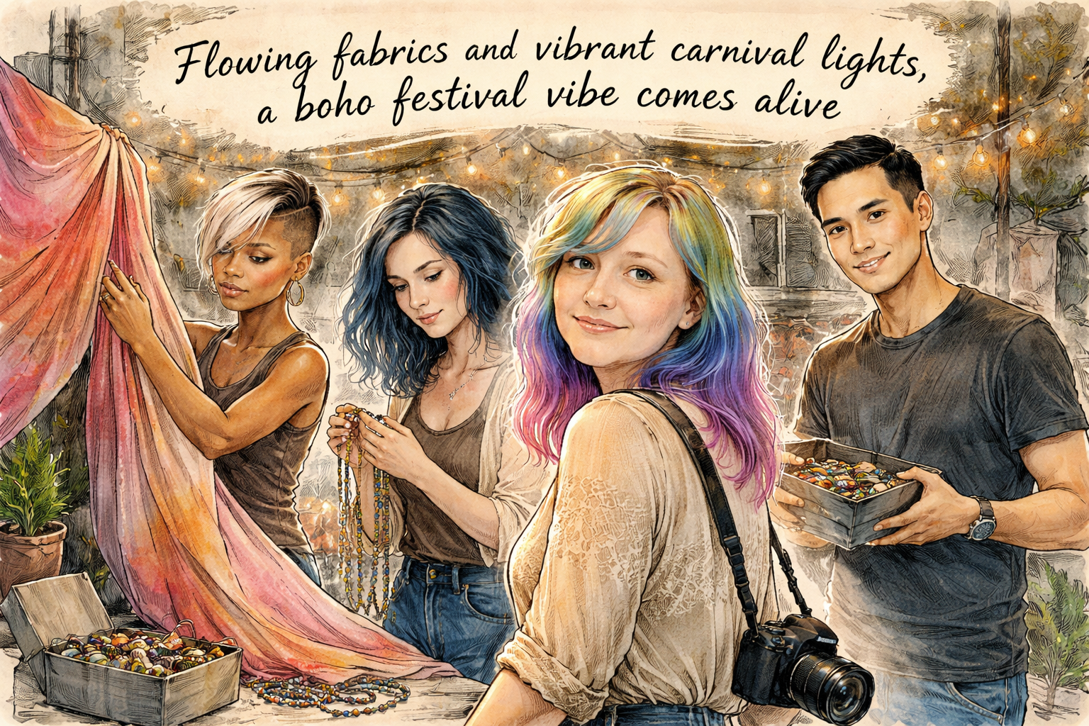 What would a Spring Festival photoshoot look like visually?