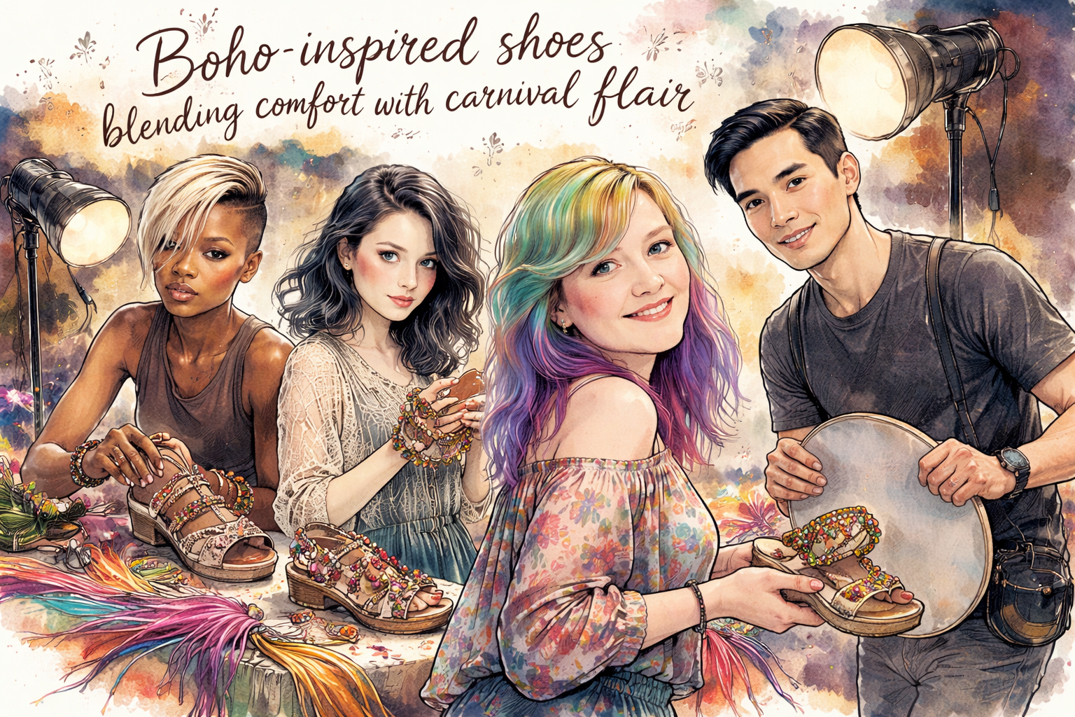 What are the top 3 shoe styles for a Spring Festival photoshoot?