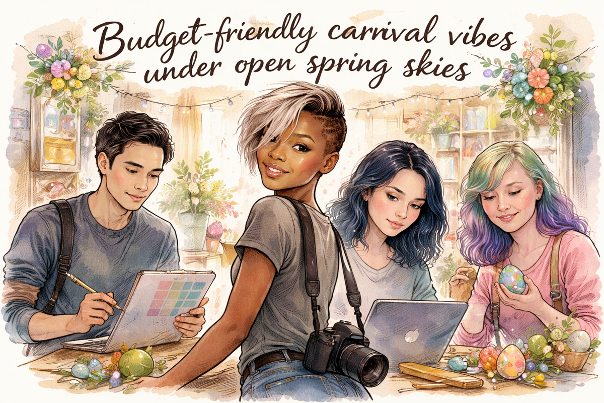 What are the top 3 budget-friendly shoot locations for a Spring Festival photoshoot in April with Easter as the Commercial Focus?