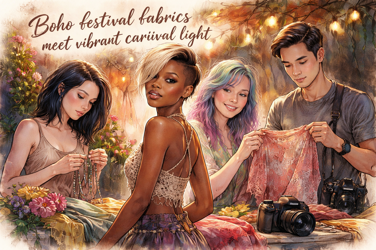 What are the top 3 material contrasts that must show on camera for a Spring Festival photoshoot?