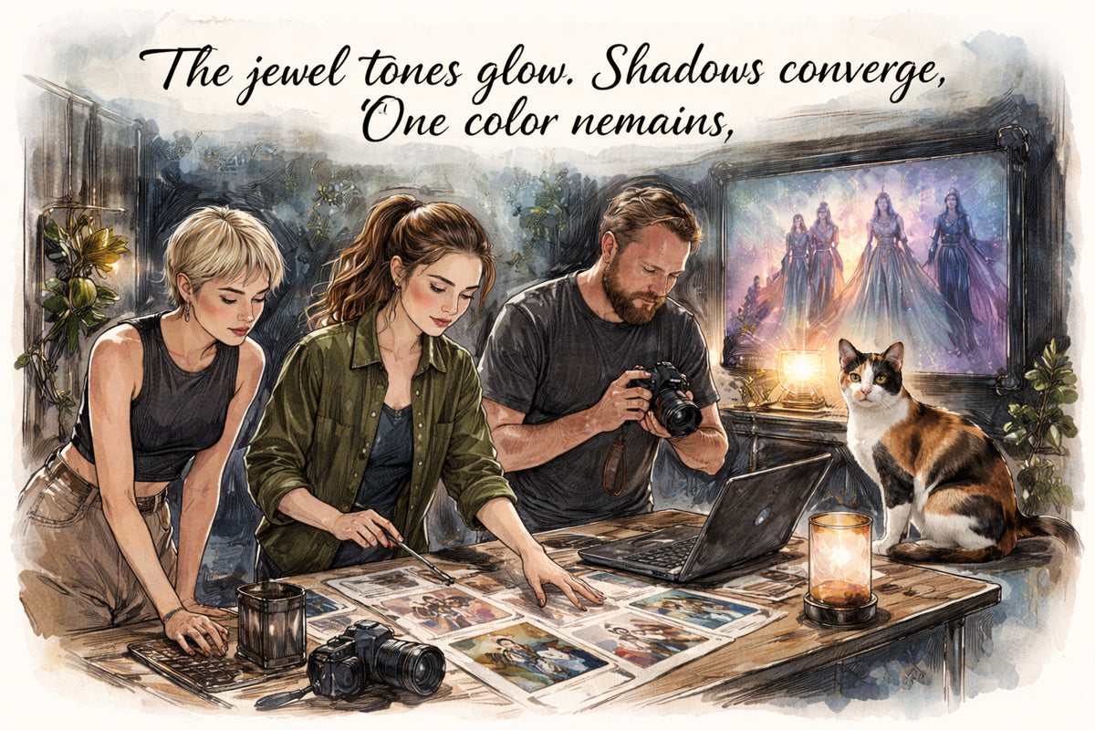 This is it — how does Magic actually break through in a Murder Mystery and Magic photoshoot?