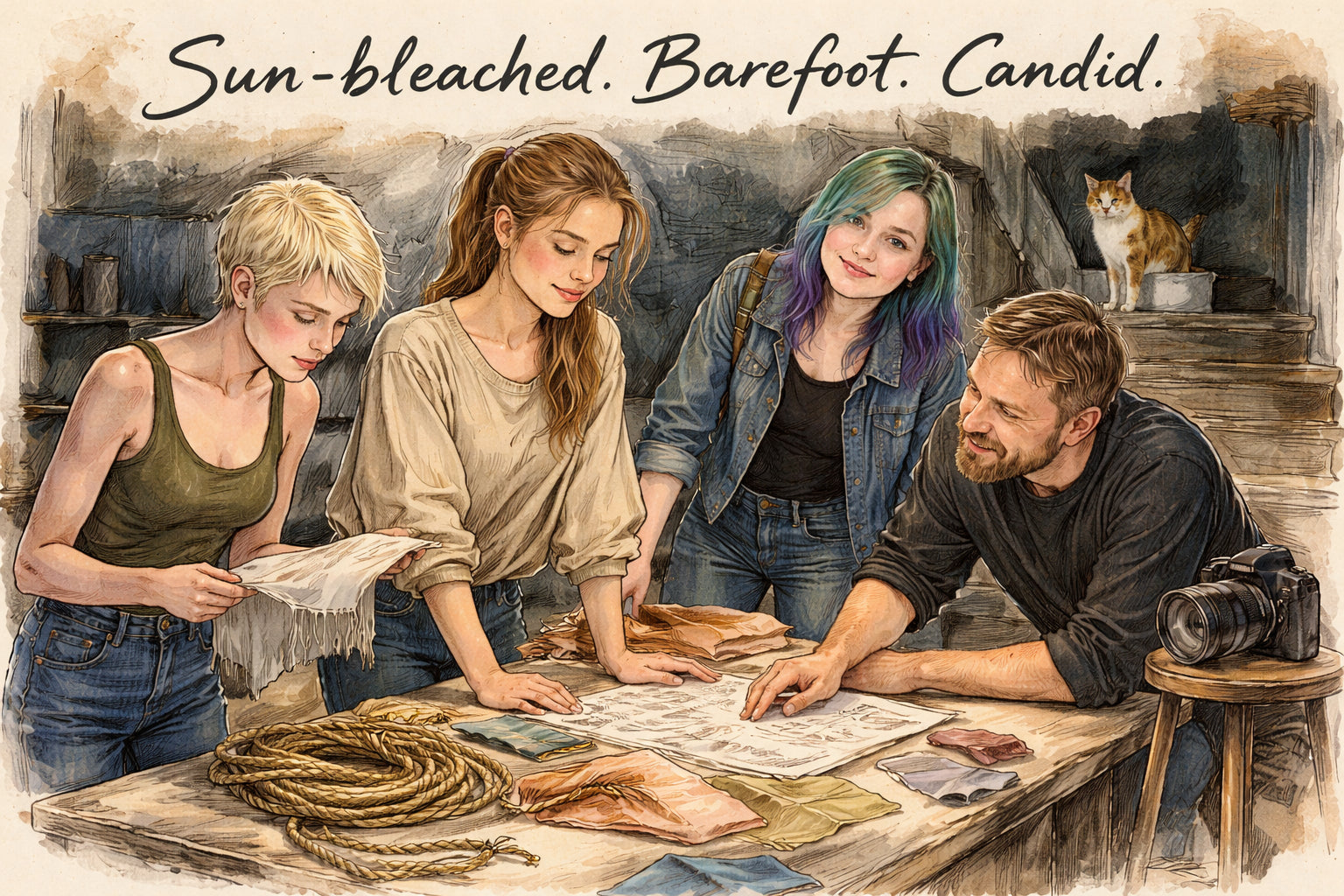 What are the next three visual anchors that make a Sun-Kissed Shores photoshoot feel complete?