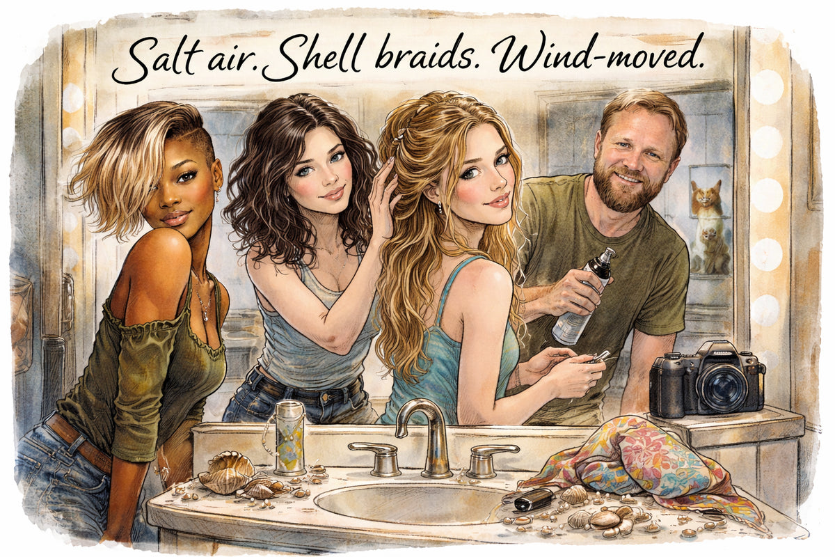 What are we doing with hair for Sun-Kissed Shores?
