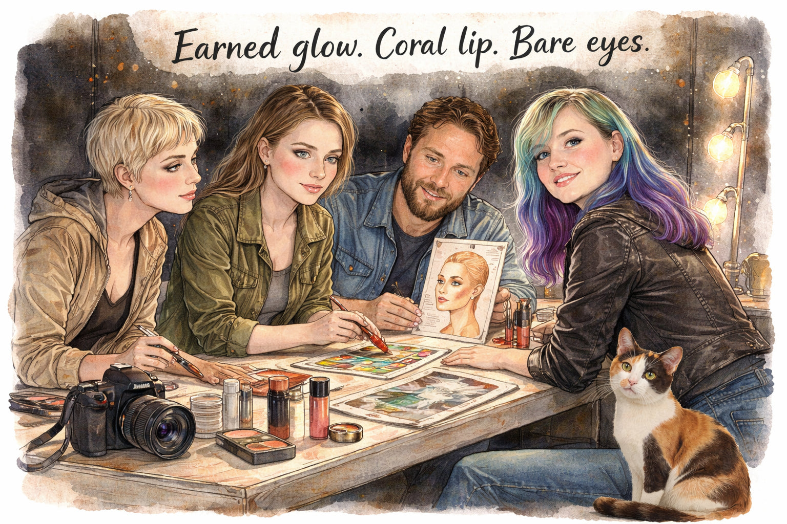 What does the face and makeup look like for Sun-Kissed Shores?