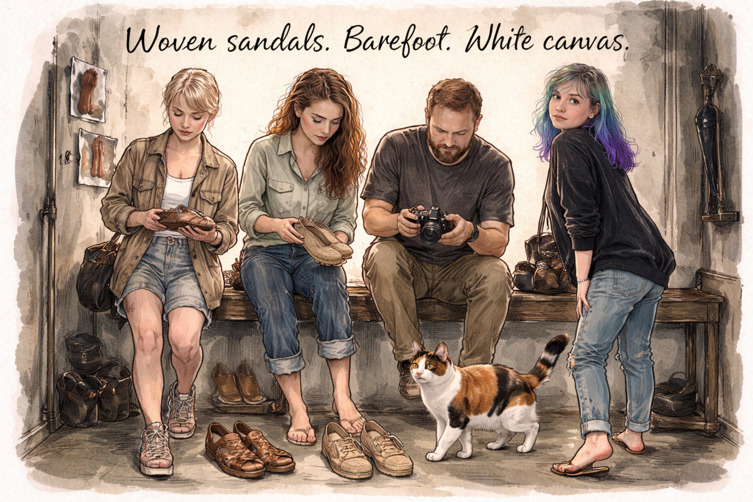 What are we putting on their feet for Sun-Kissed Shores?