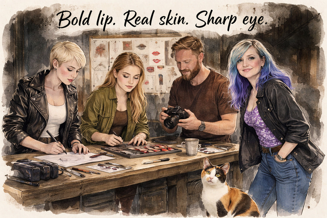 What does the face look like in a Motorcycles and Tattoos photoshoot?