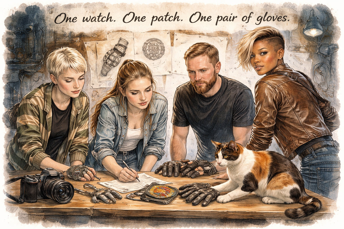 What are the three accessories that most people would not think of that actually complete the Motorcycles and Tattoos look?